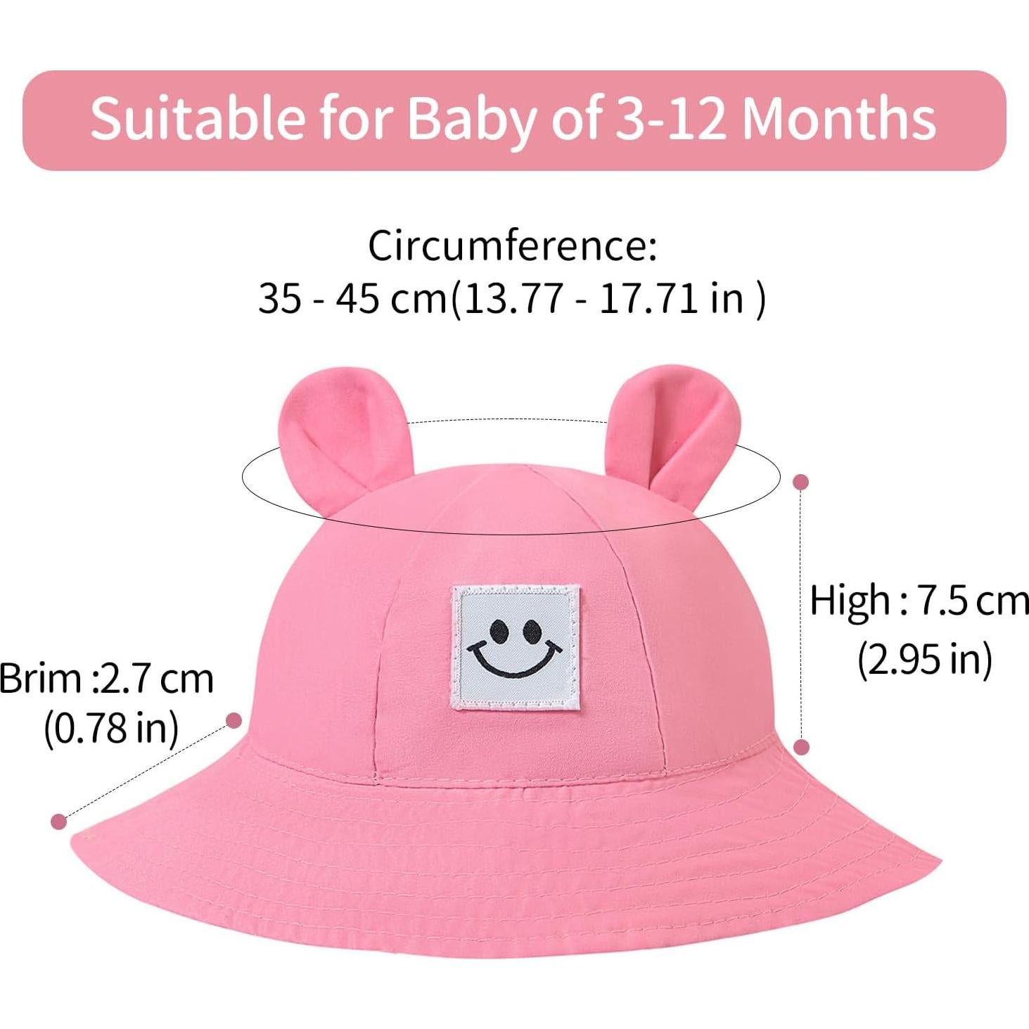 Sombrero de Cubo para Bebés 100% Algodón Protección Solar 50+ UPF