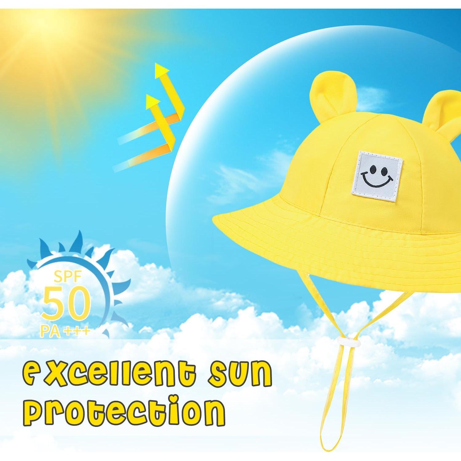 Sombrero de Cubo para Bebés 100% Algodón Protección Solar 50+ UPF