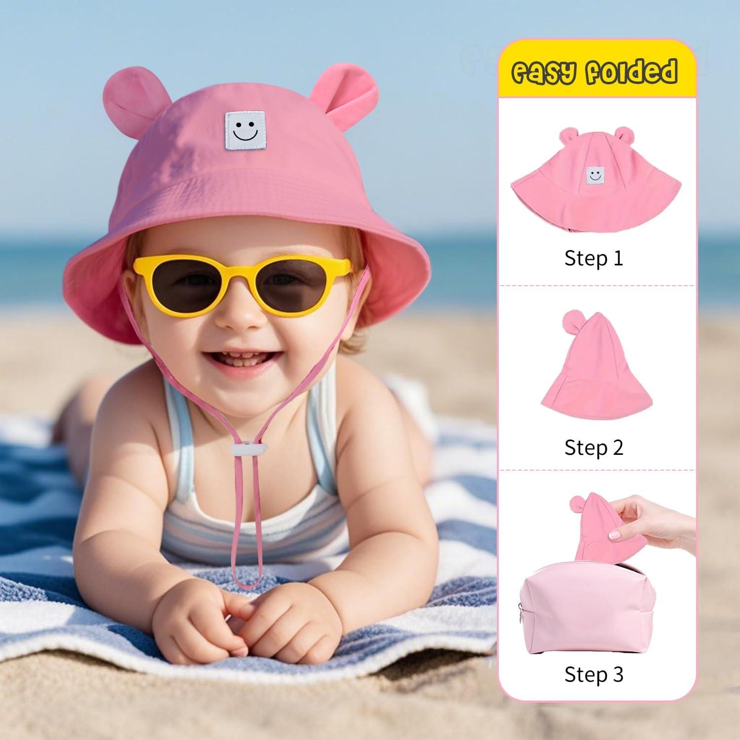 Sombrero de Cubo para Bebés 100% Algodón Protección Solar 50+ UPF