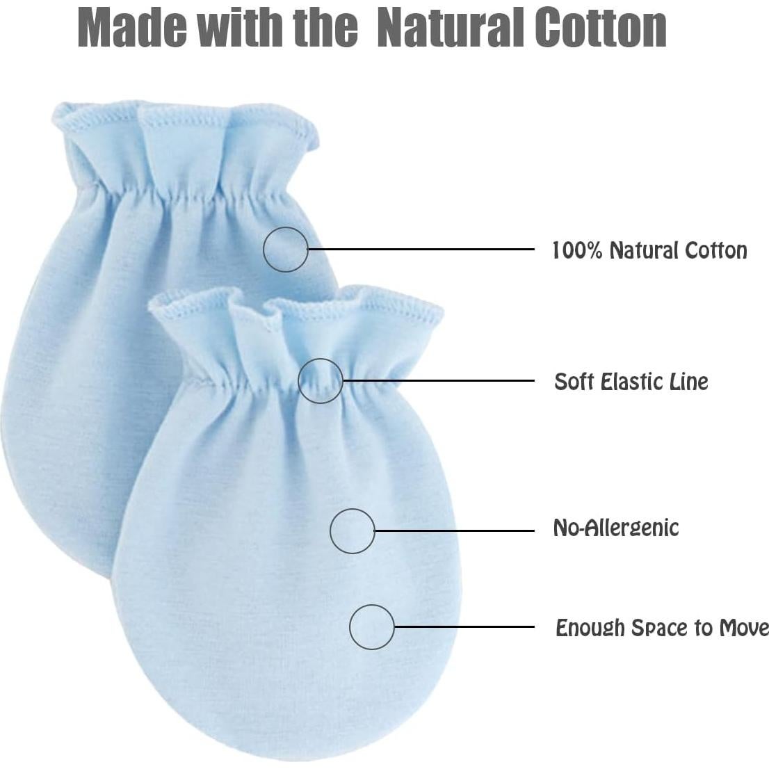 Manoplas para Bebés Recién Nacidos Unisex - Set de 6 Guantes