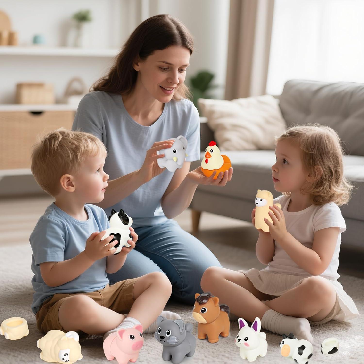 Juguete de Emparejamiento de Animales FQKIOMY 10 Piezas 1-3 Años