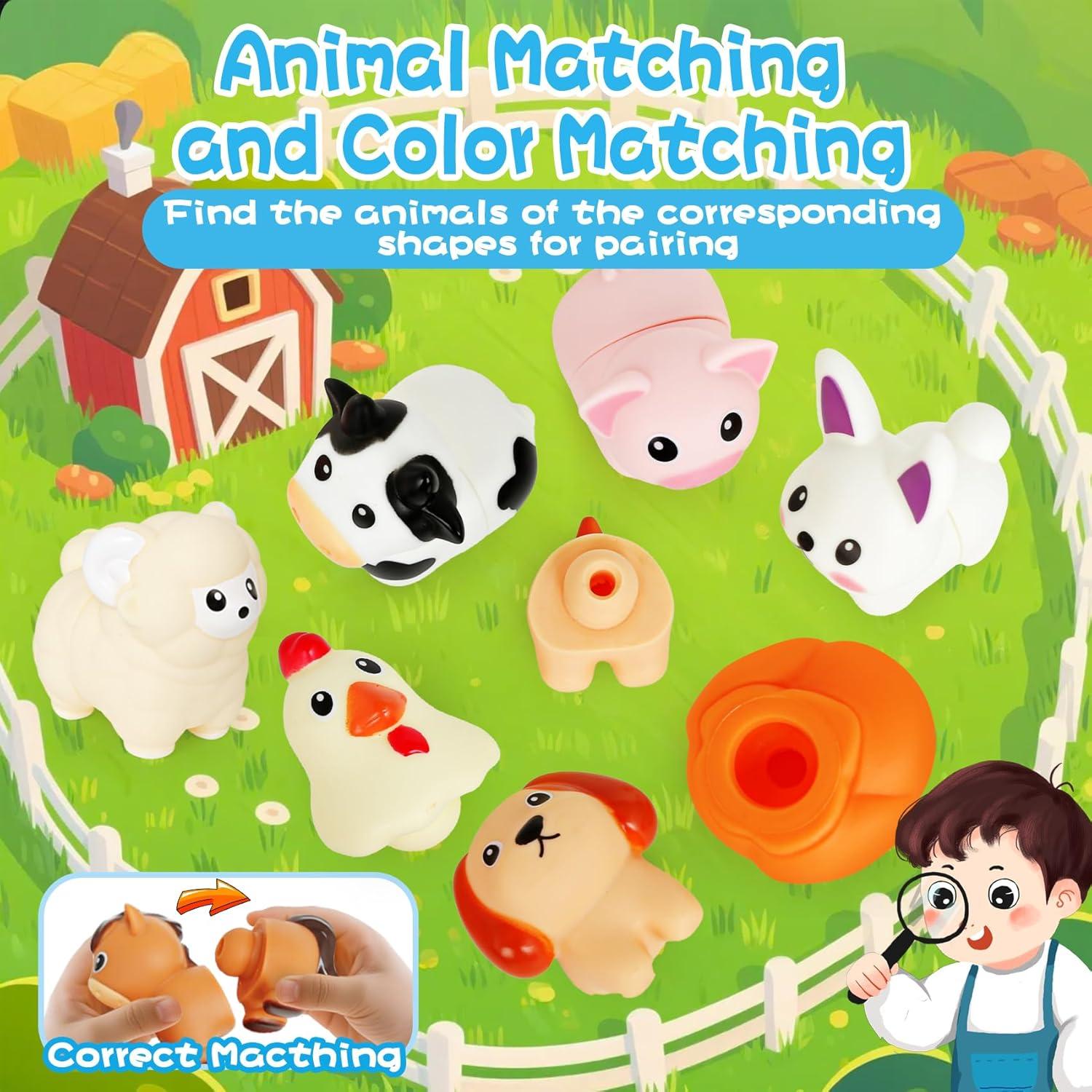 Juguete de Emparejamiento de Animales FQKIOMY 10 Piezas 1-3 Años