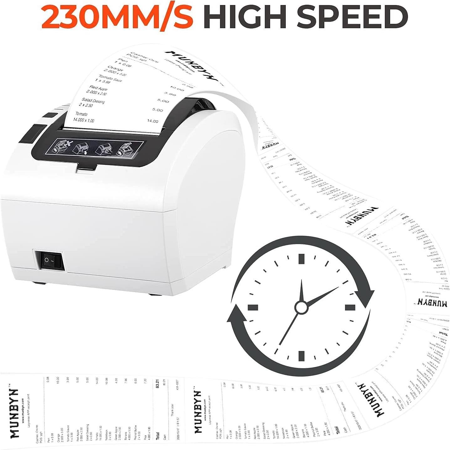 Impresora Térmica de Recibos MUNBYN ITPP047 80mm USB/Ethernet