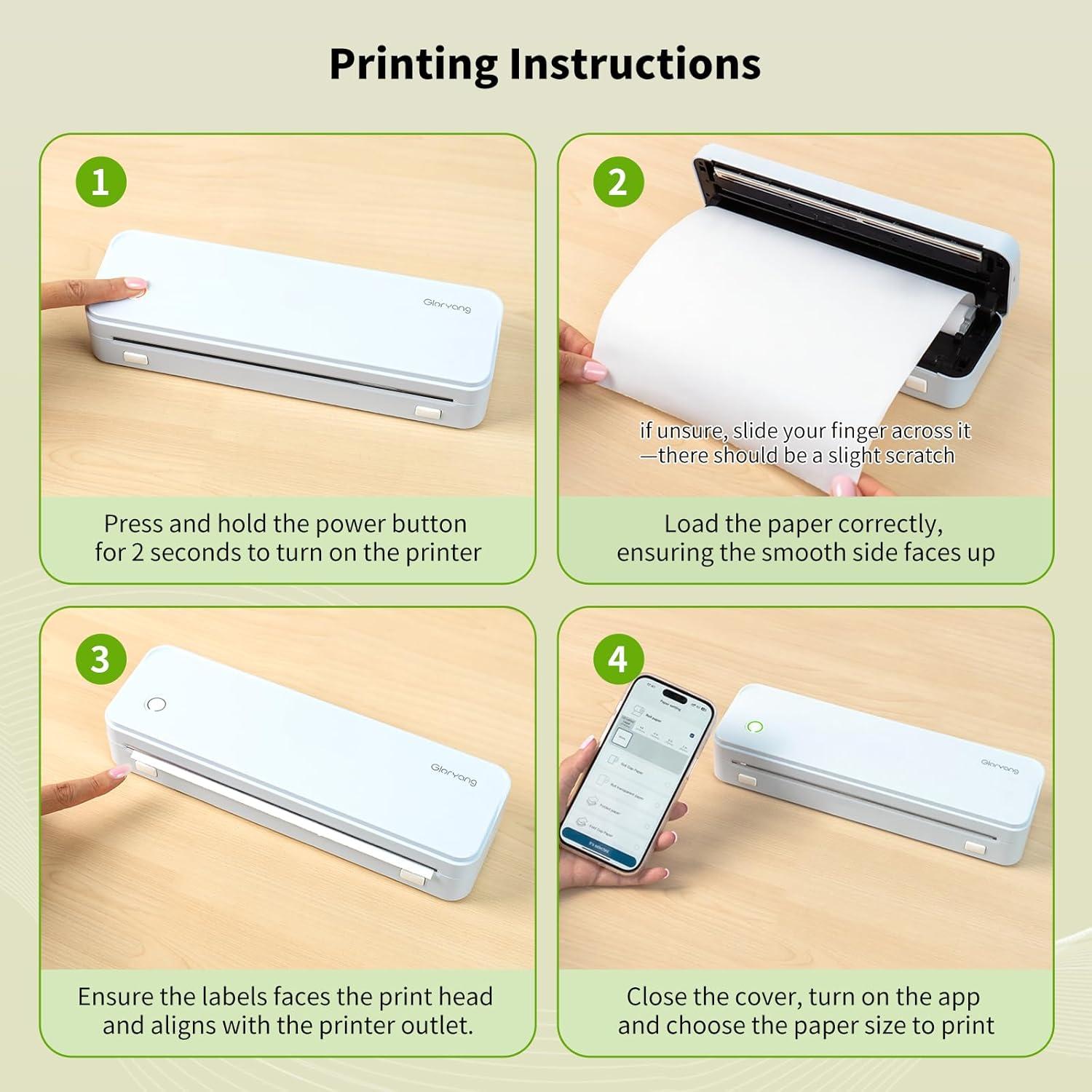 Papel Térmico Gloryang Carta 21.6x27.9cm 4 Rollos 100 Hojas