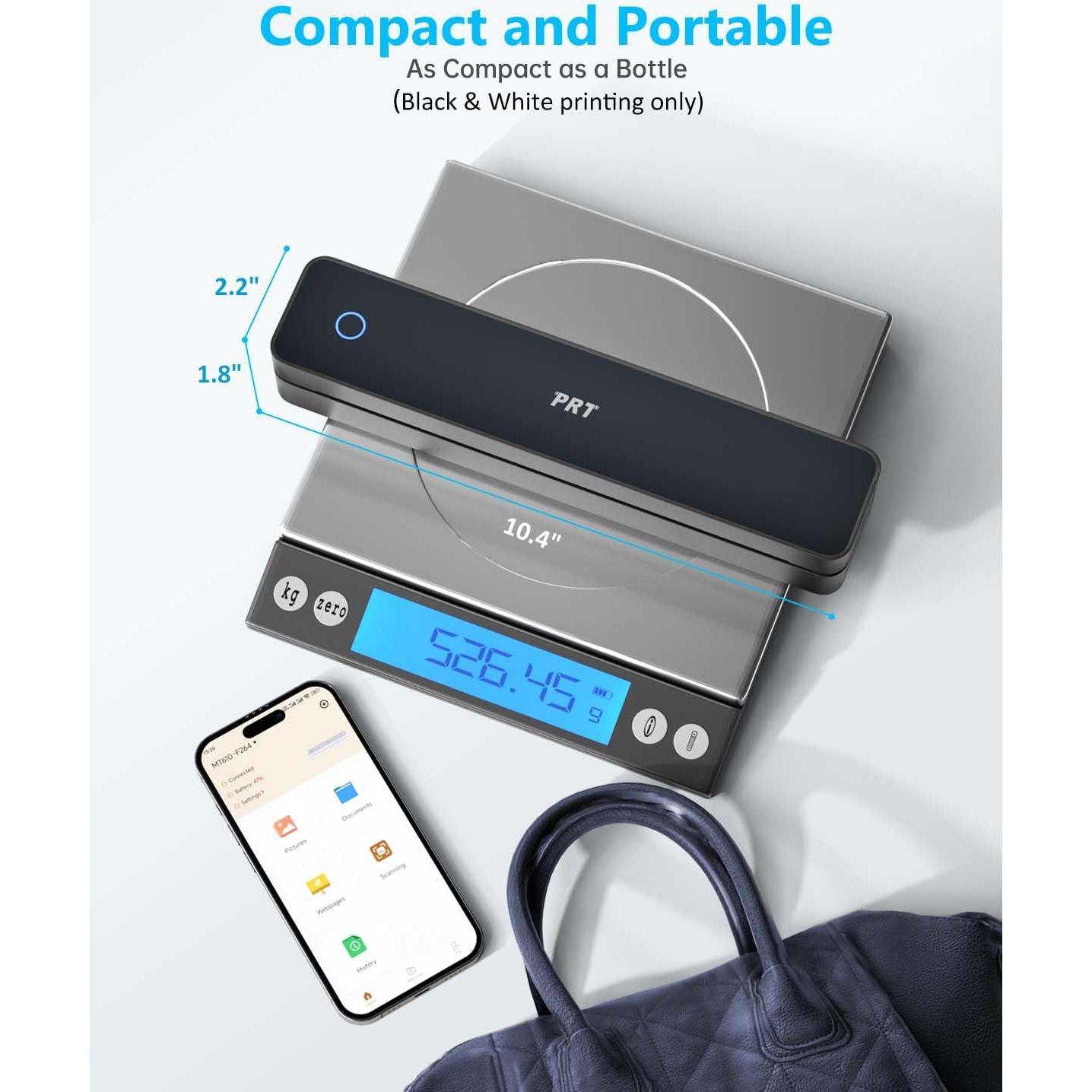 Impresora Térmica Portátil PRT610 - Sin Tinta, Bluetooth, A4