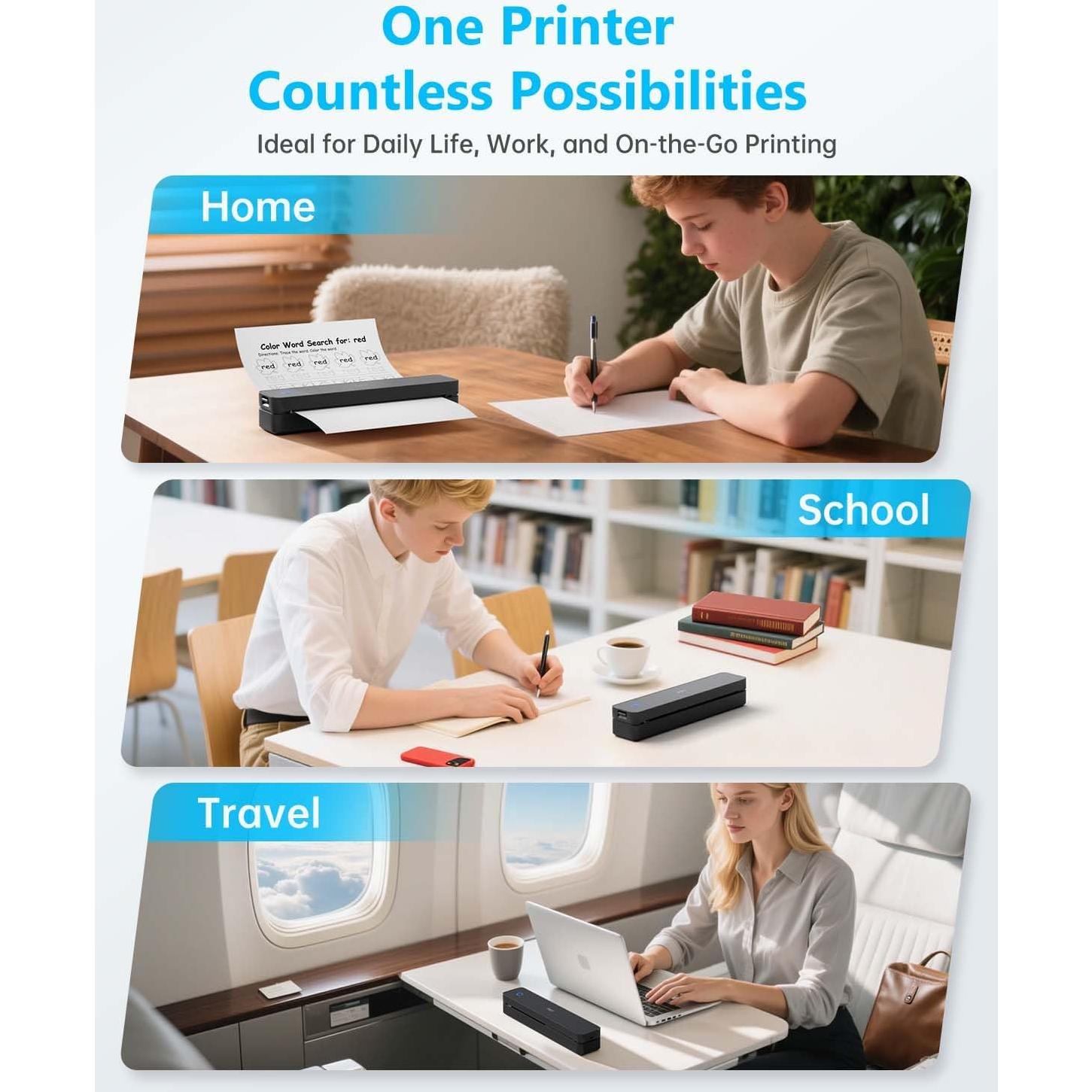 Impresora Térmica Portátil PRT610 - Sin Tinta, Bluetooth, A4