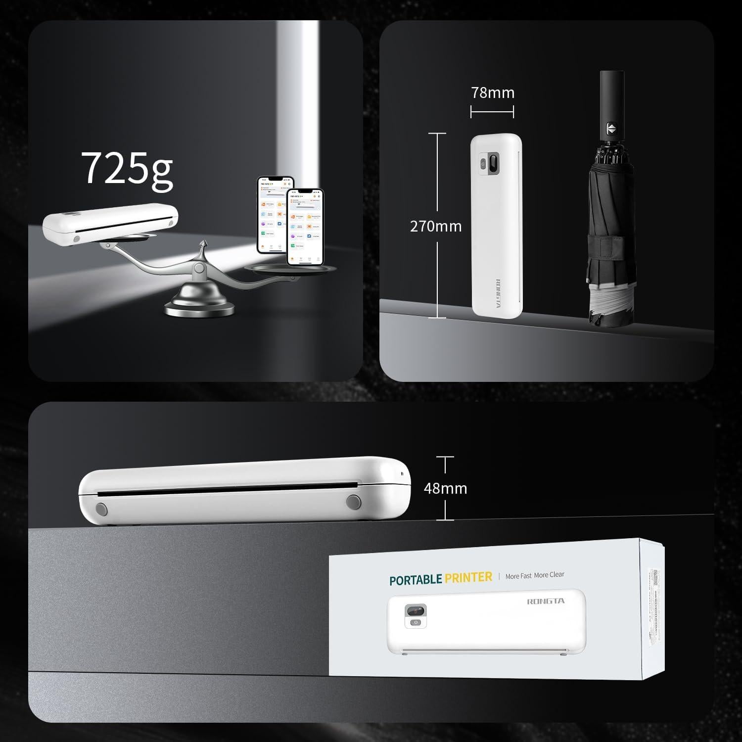 Impresora Portátil Rongta F82 Inalámbrica 300DPI Bluetooth WiFi