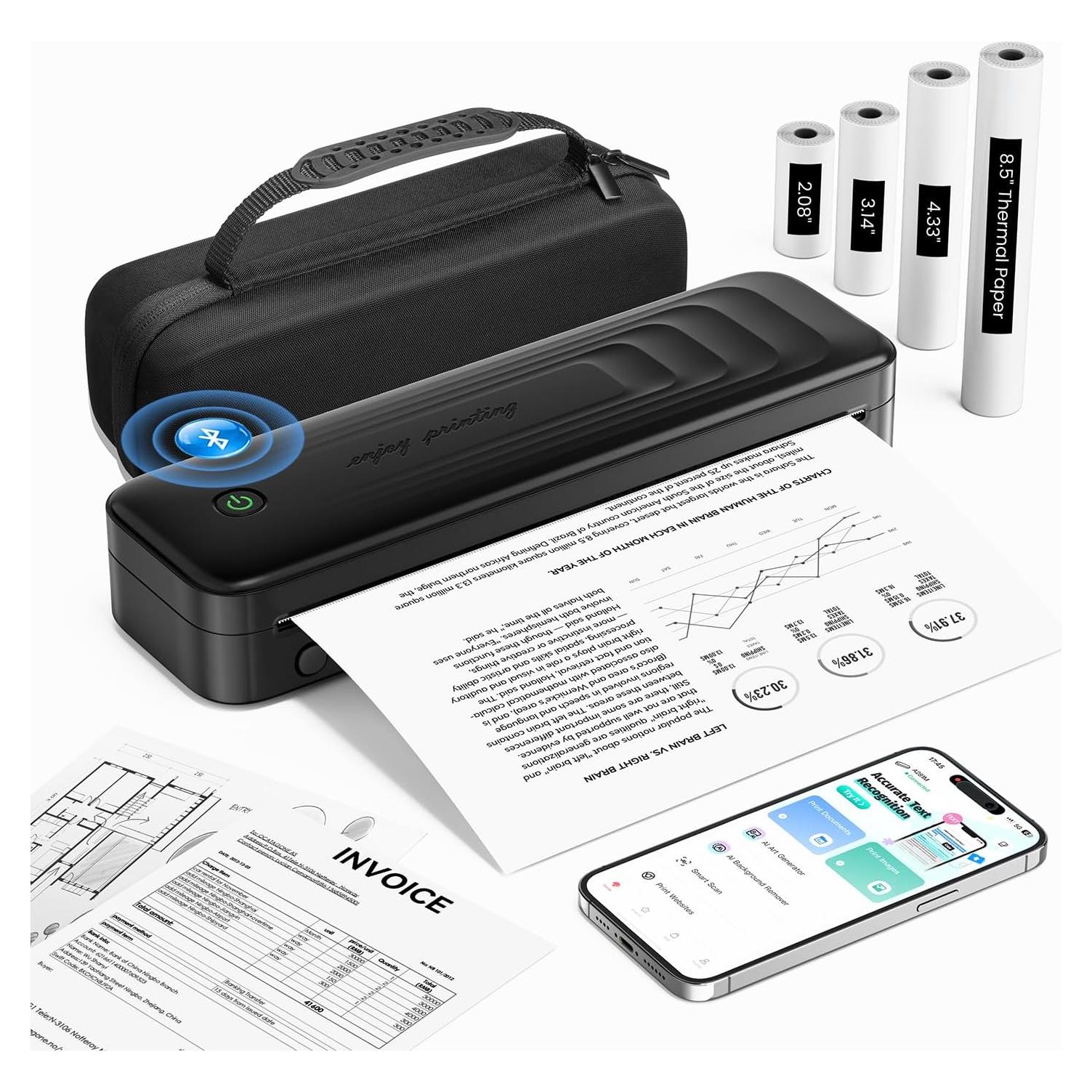 Impresora Térmica Portátil TATTMUSE A281M Bluetooth 21.6x27.9cm