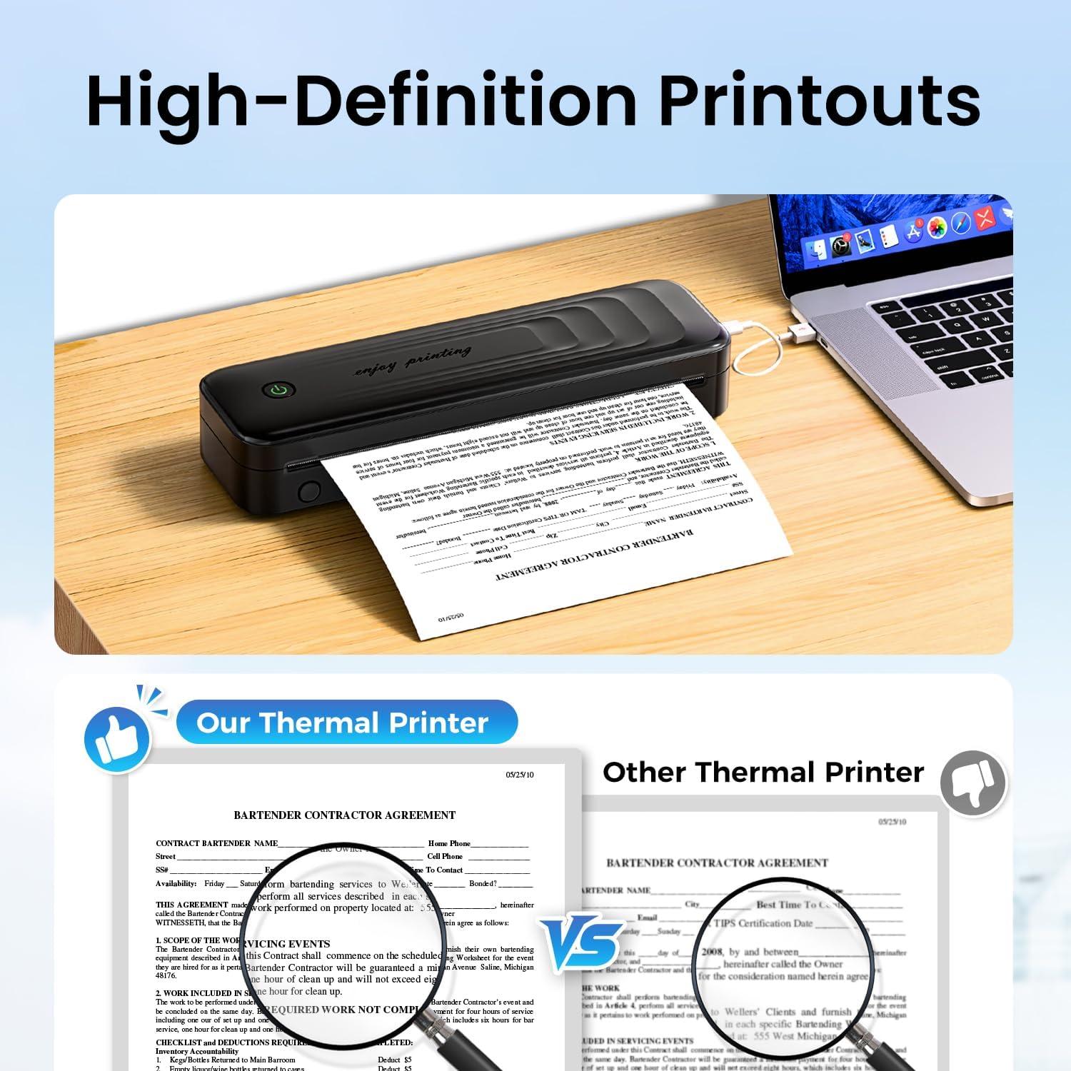 Impresora Térmica Portátil TATTMUSE A281M Bluetooth 21.6x27.9cm