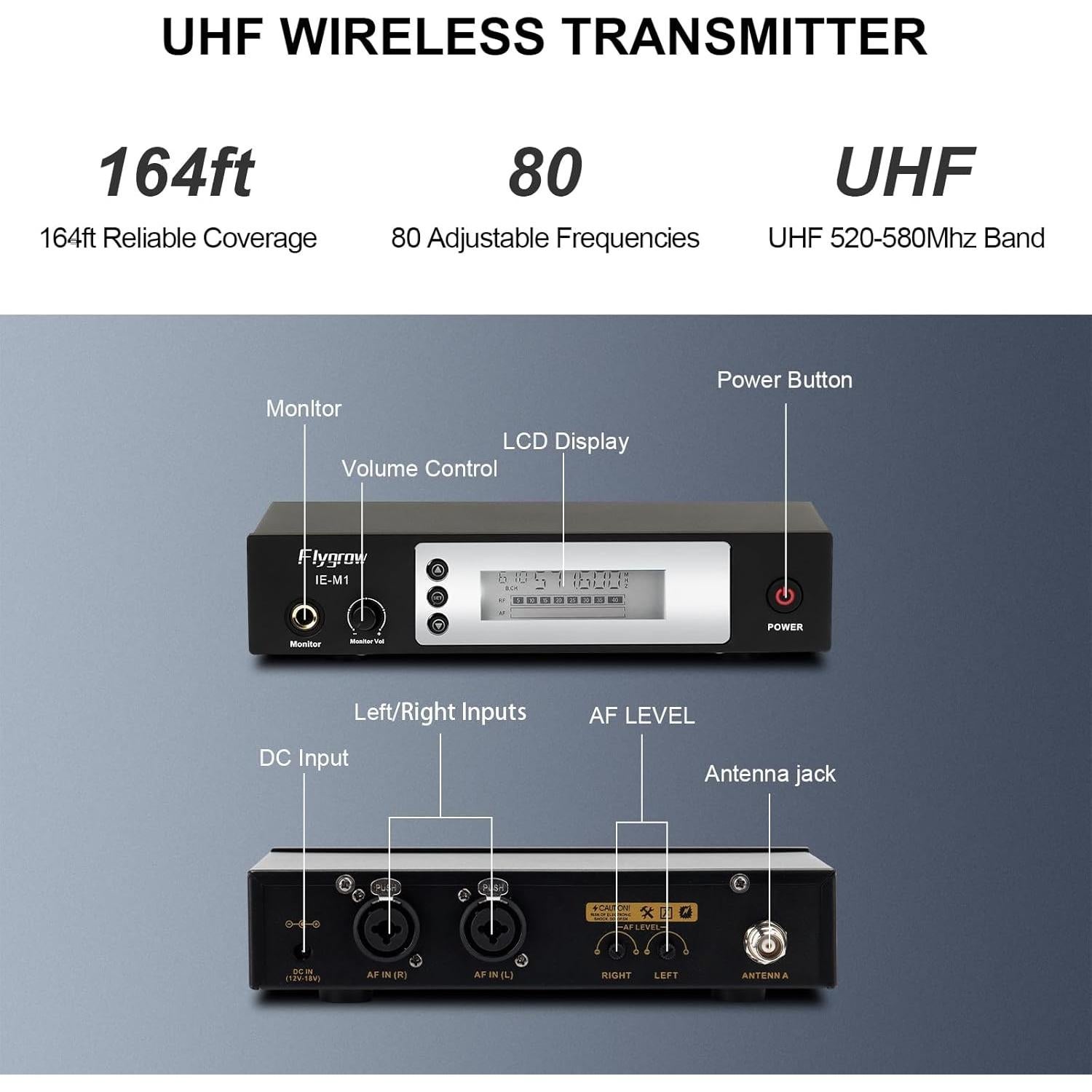 Sistema de Monitoreo In-Ear Inalámbrico Flygrow IE-M1 50m