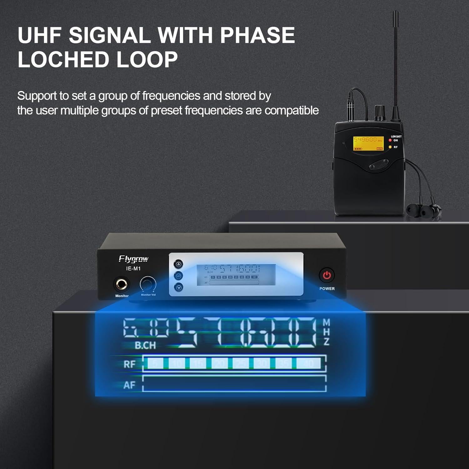 Sistema de Monitoreo In-Ear Inalámbrico Flygrow IE-M1 50m