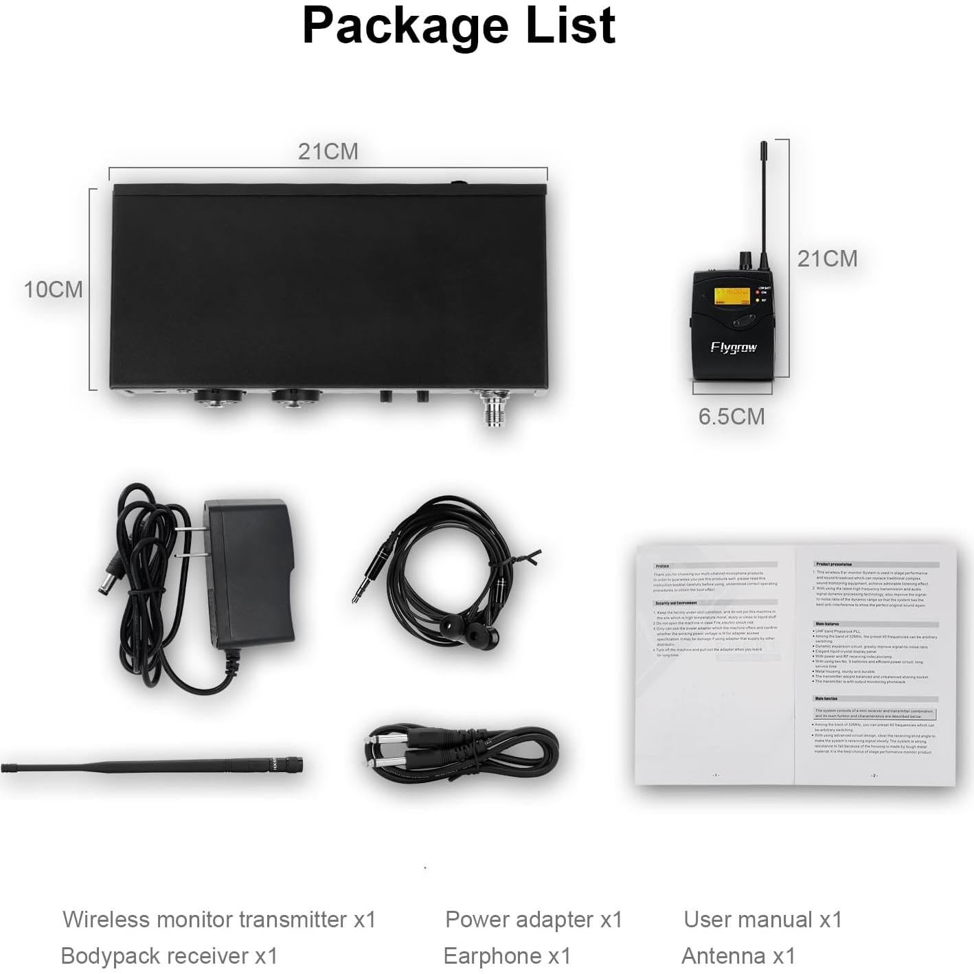 Sistema de Monitoreo In-Ear Inalámbrico Flygrow IE-M1 50m