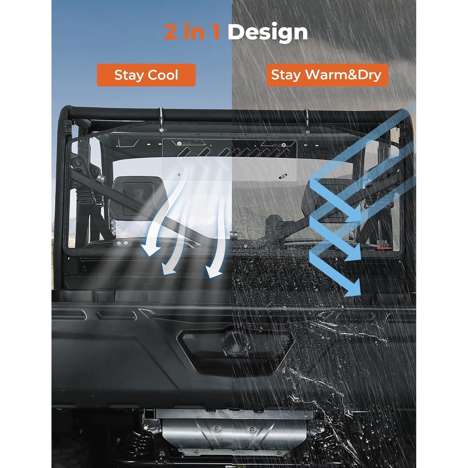 Parabrisas Trasero KEMIMOTO para Can Am Defender 2024