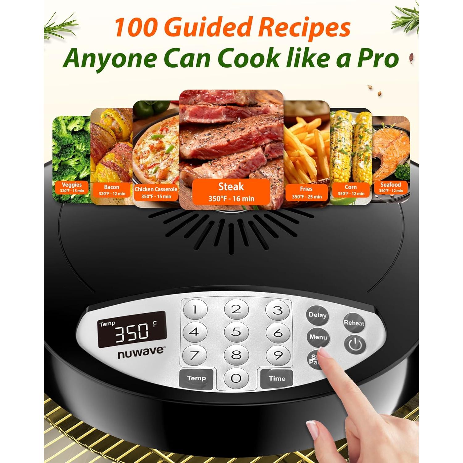 Horno Freidora de Aire Nuwave Pro Plus 2 4.54kg 1500W Negro