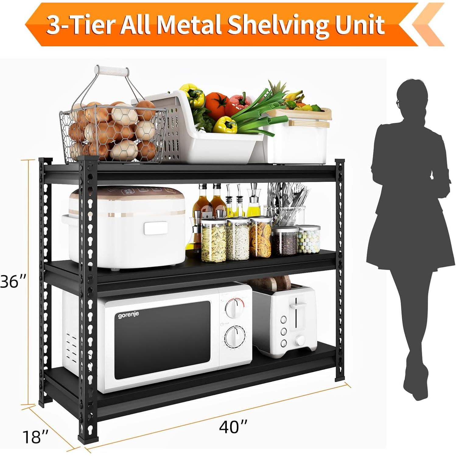 Estantería de Garaje SDXYSTCE 3 Niveles 1320 lbs Negra