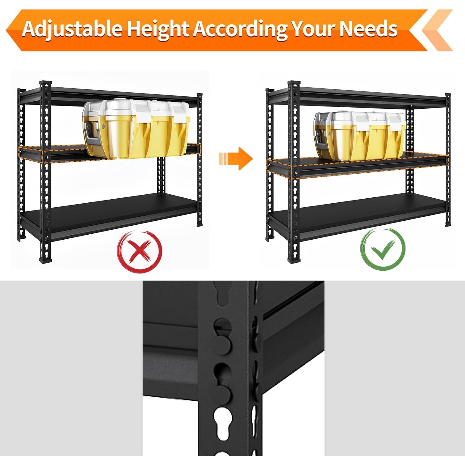 Estantería de Garaje SDXYSTCE 3 Niveles 1320 lbs Negra
