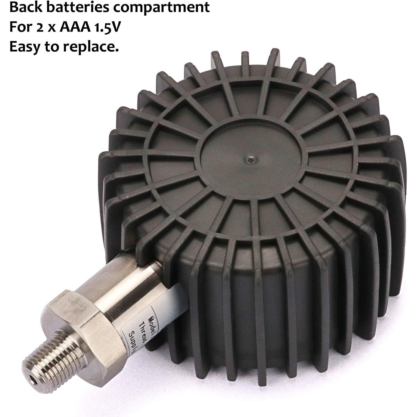 Manómetro Digital Measureman 0-100psi 3-1/8" Acero Inoxidable