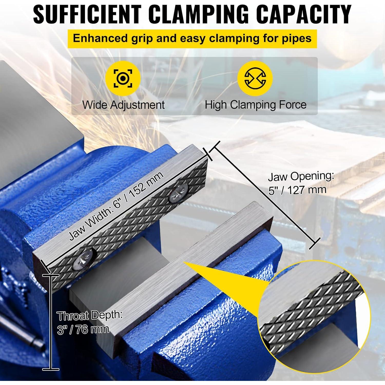 Prensa de Banco VEVOR 12.7 cm Doble Giratoria 30Kn