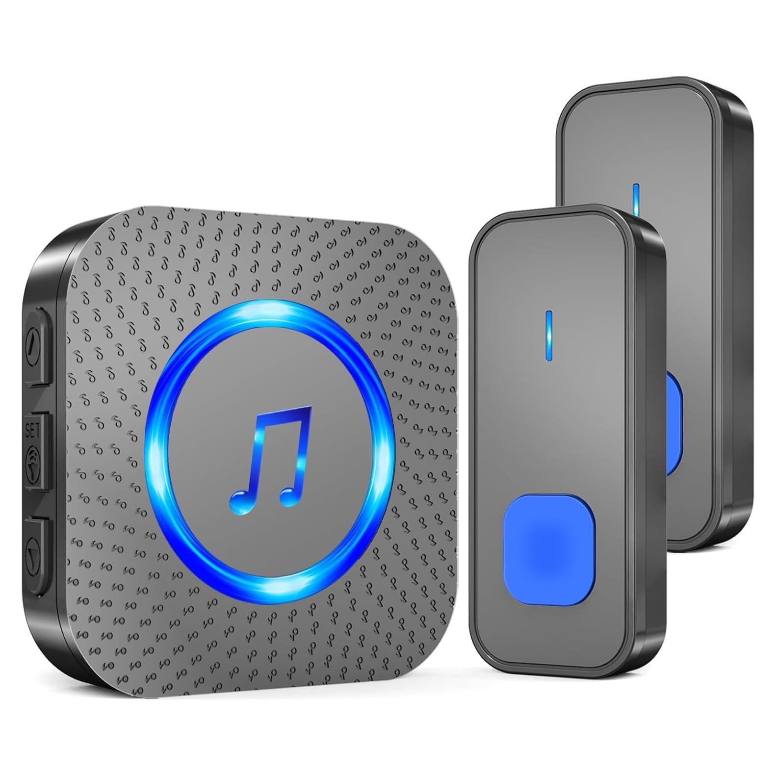 Timbre Inalámbrico SURFOU N128 con 1 Receptor y 2 Botones IP55