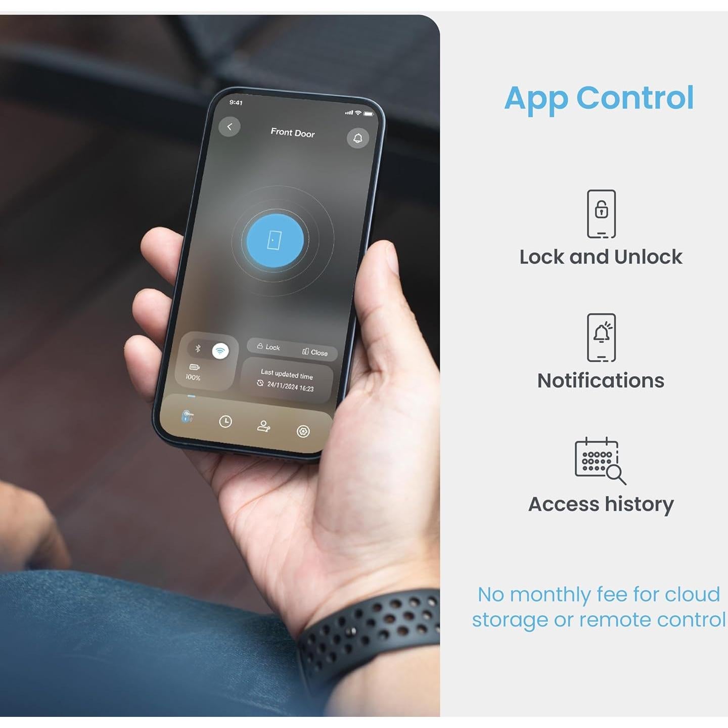 Cerradura Inteligente Lockly PIN Genie Pro Zeno - Wi-Fi, Control Remoto