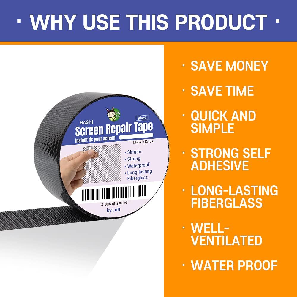 Cinta de Reparación de Pantallas HA SHI 5.08 cm x 1.98 m Negra