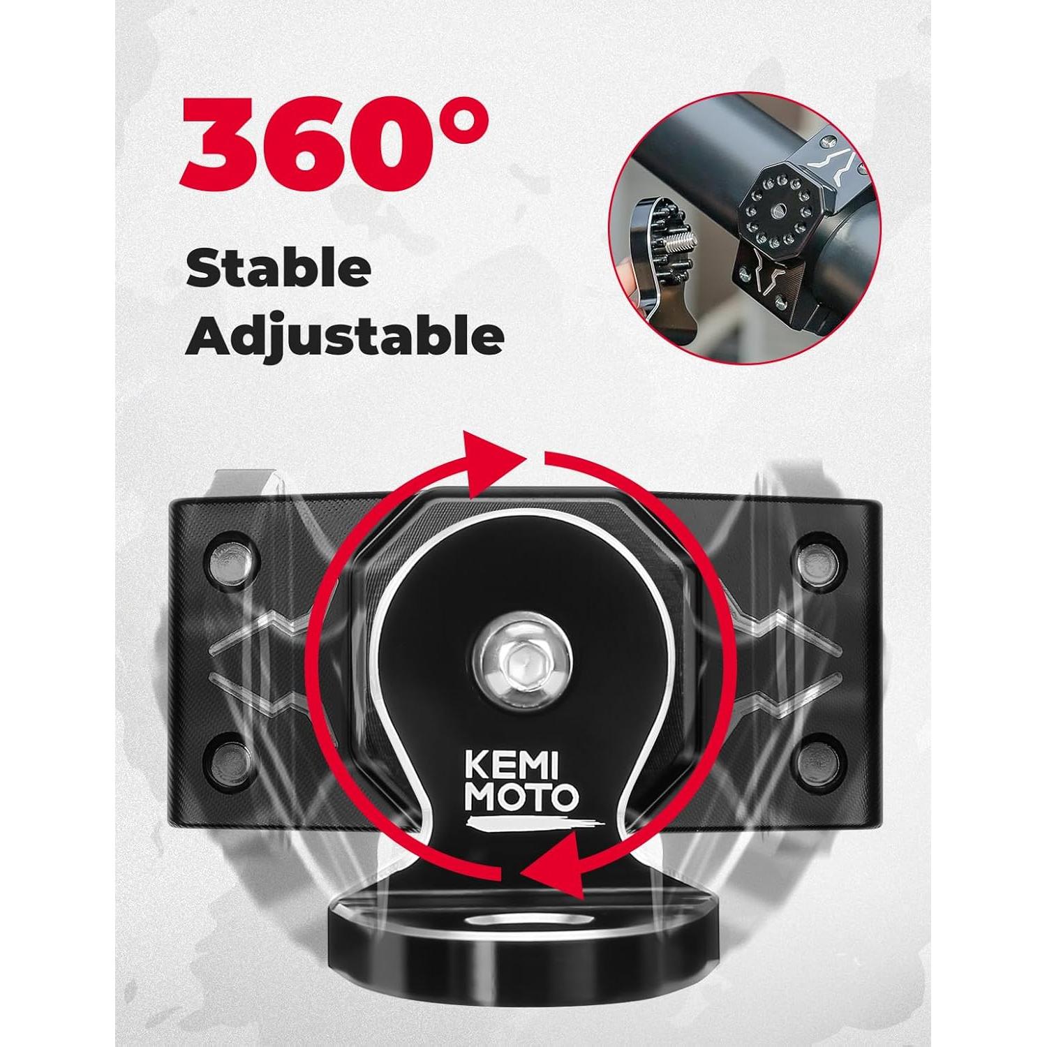 KEMIMOTO Soporte de Luz Whip 2-Pack Aluminio Ajustable 360°