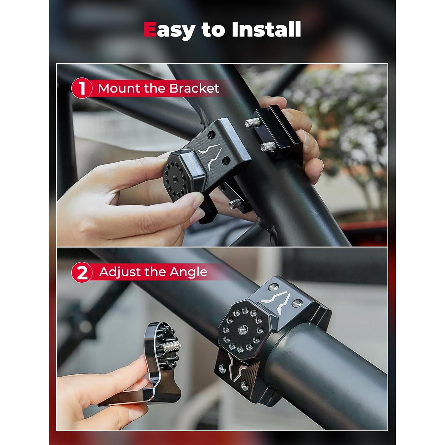 KEMIMOTO Soporte de Luz Whip 2-Pack Aluminio Ajustable 360°