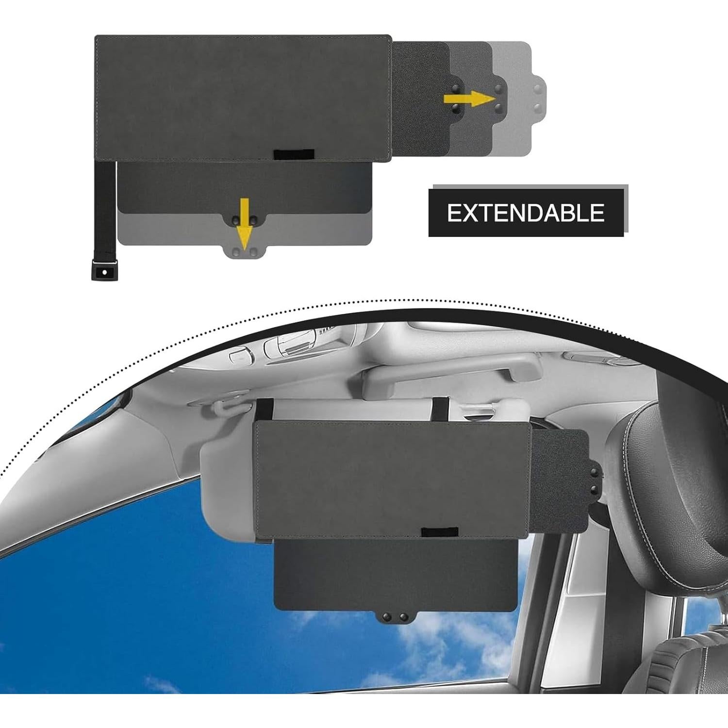 Extensor de Visera Solar Retráctil Sephile 1 PC Negro 30.99x14.99 cm