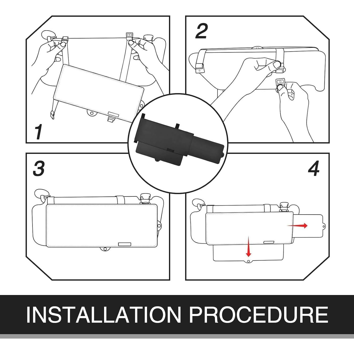 Extensor de Visera Solar Retráctil Sephile 1 PC Negro 30.99x14.99 cm