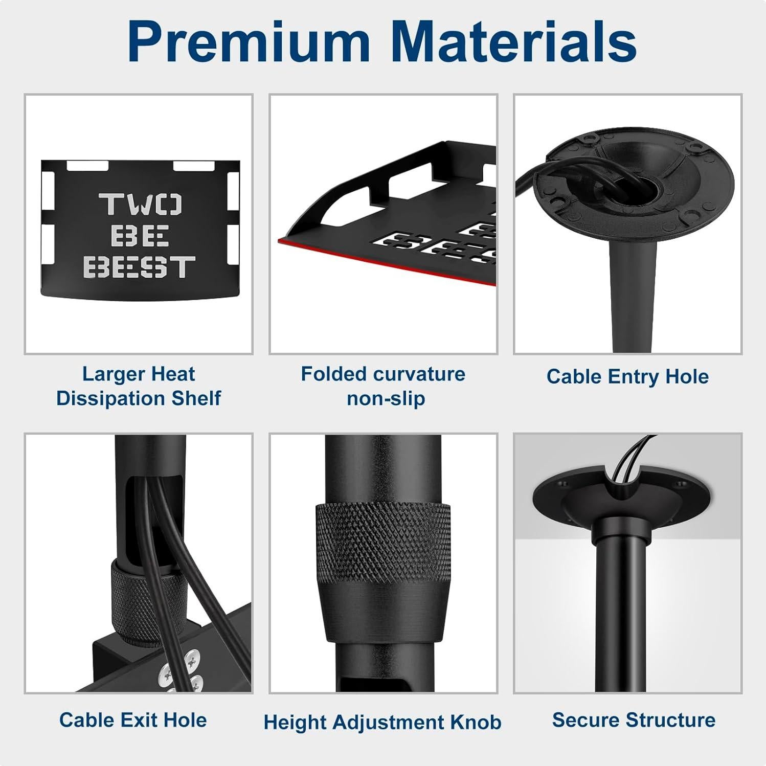 Soporte de Techo para Proyector 2-Be-Best Ajustable 37-60CM