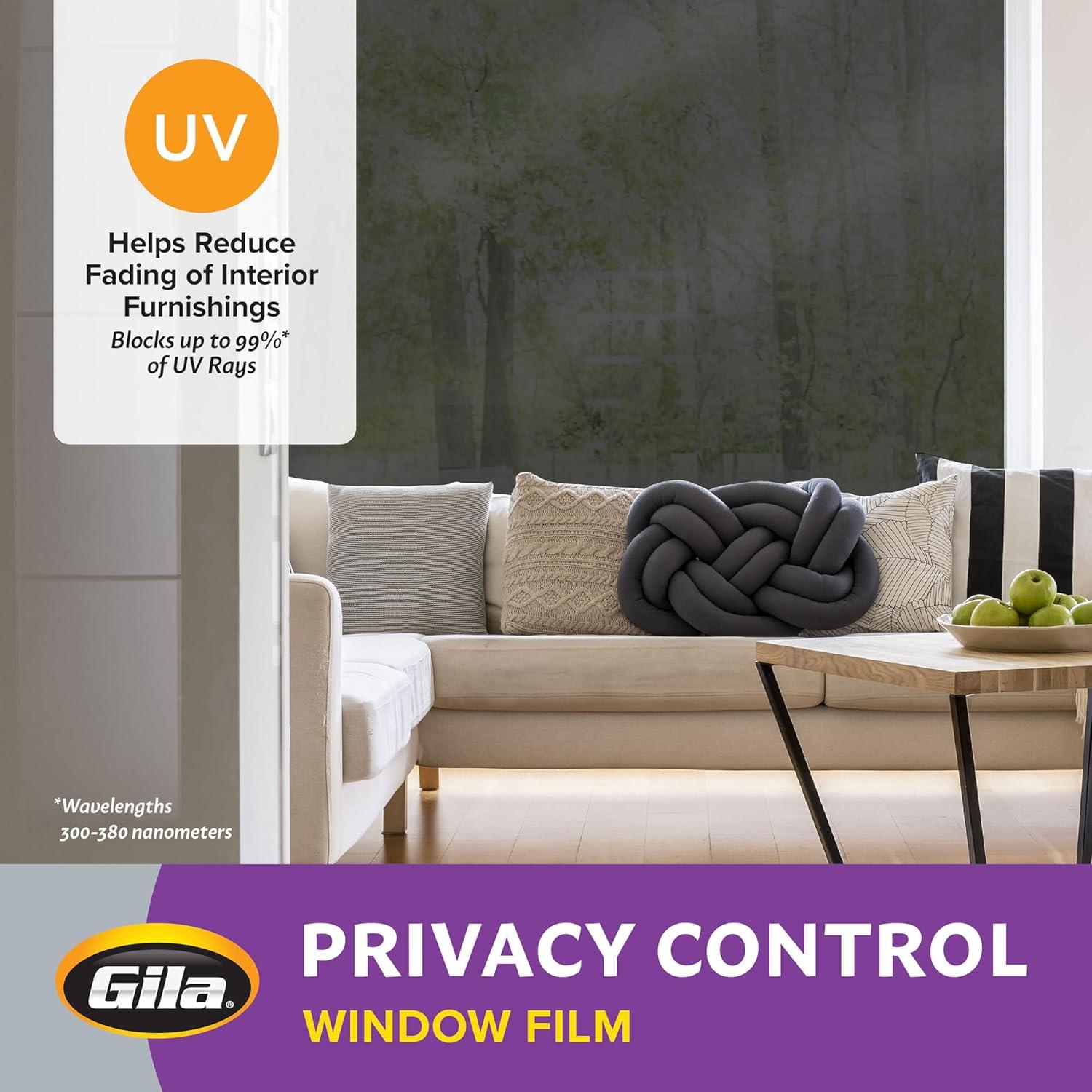 Película de Ventana Gila Privacy Negra 91x198cm Adhesión Estática