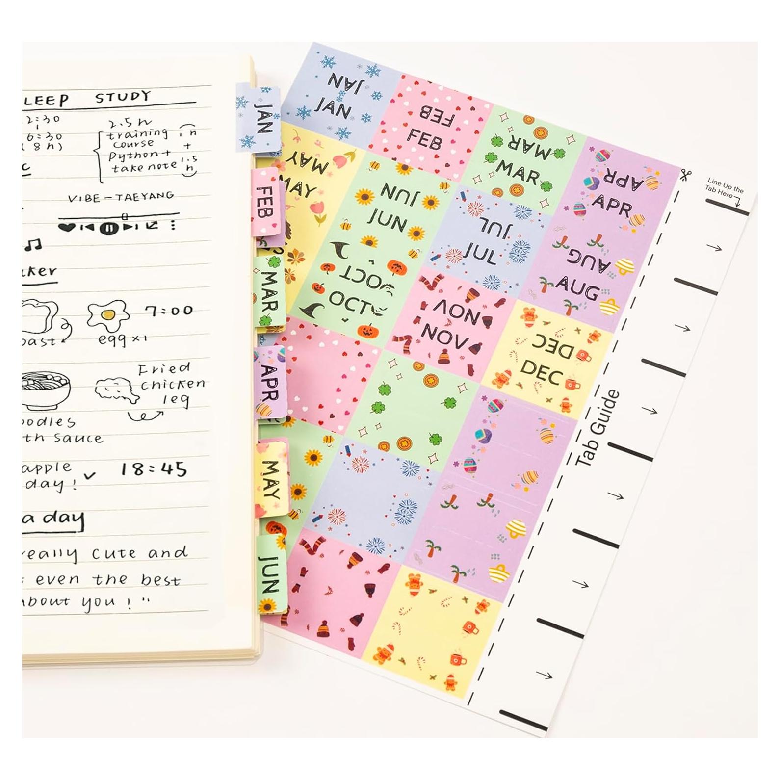 Divisores Mensuales Laminados Lumintutu - 48 Etiquetas Adhesivas