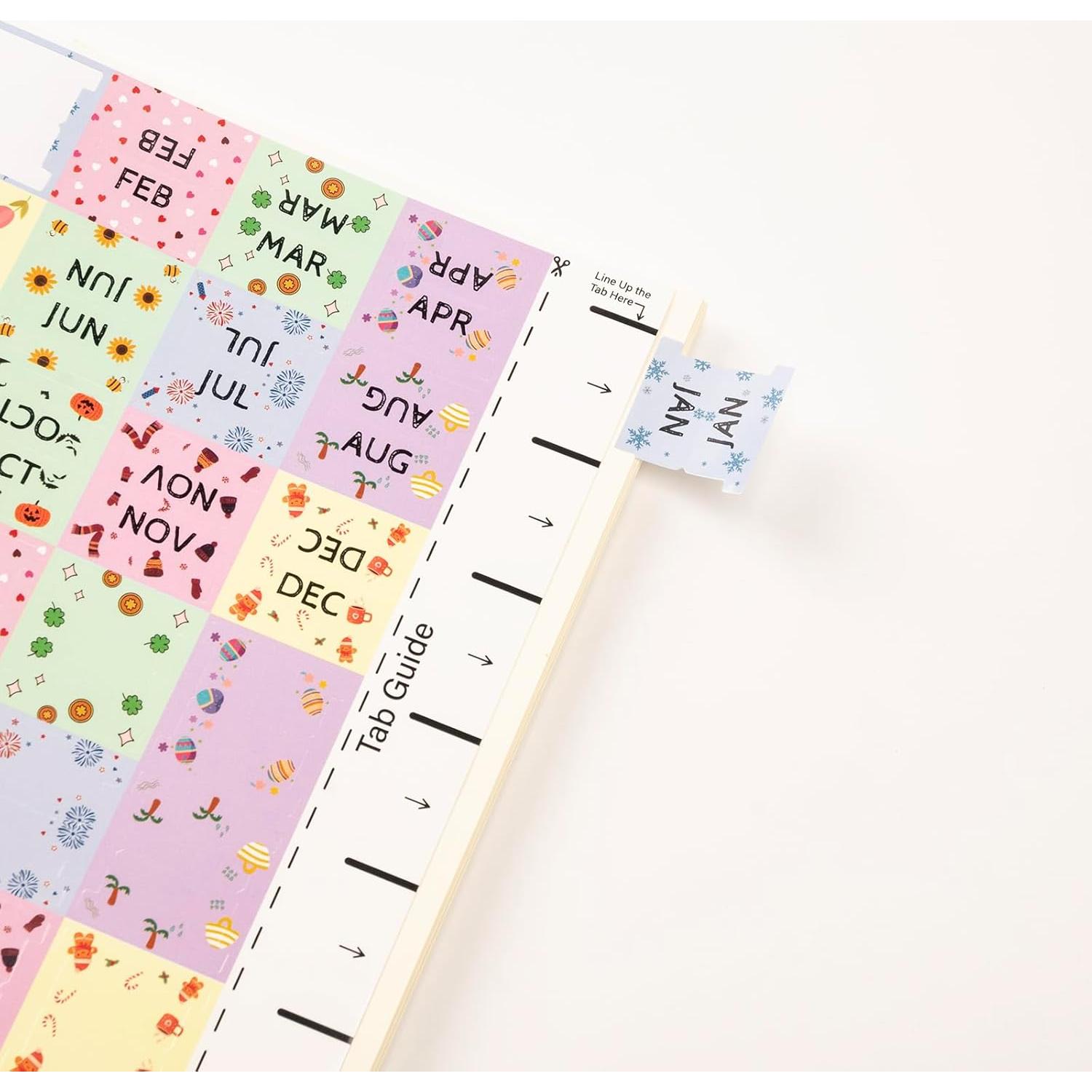 Divisores Mensuales Laminados Lumintutu - 48 Etiquetas Adhesivas