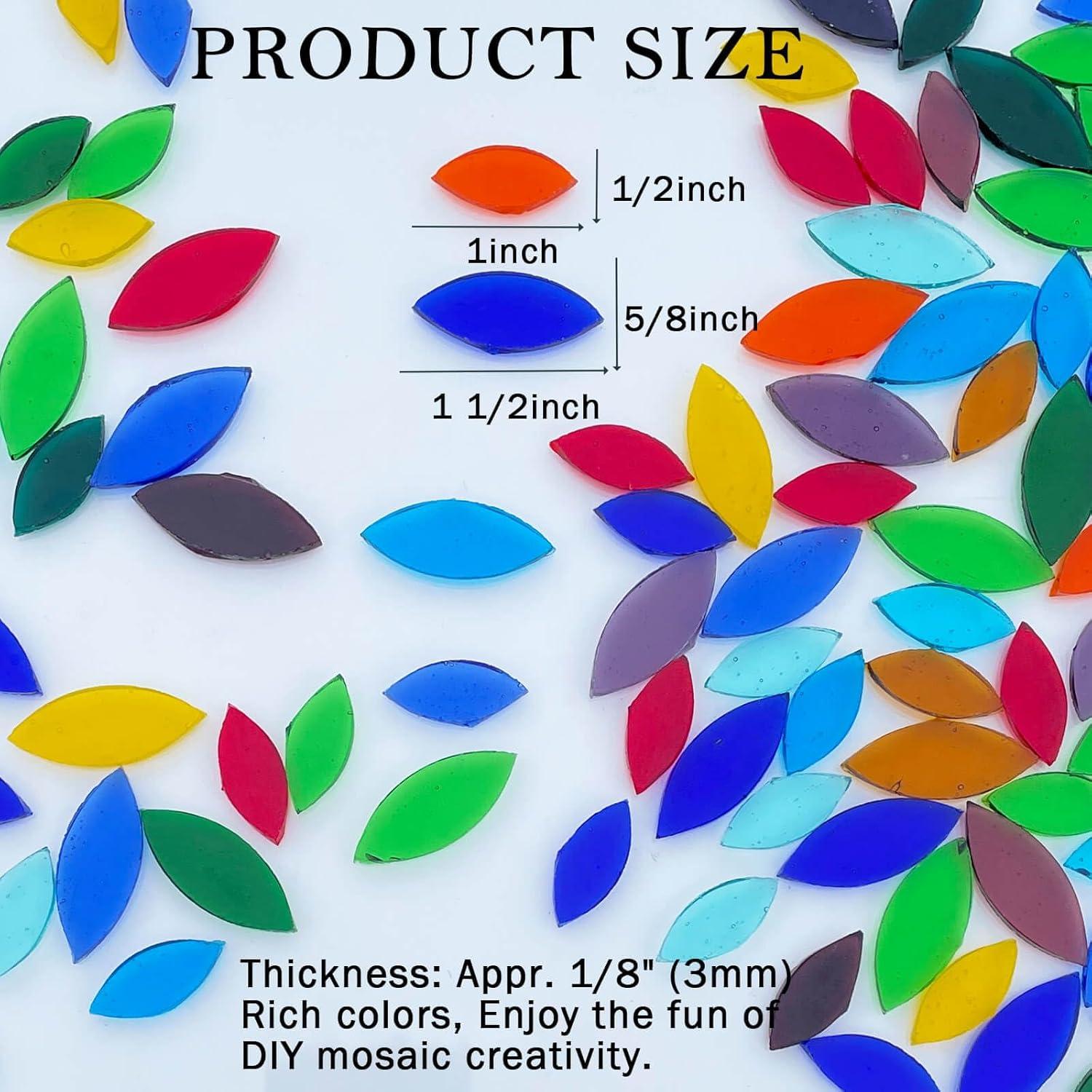 LITMIND 120 Piezas Pétalos de Vidrio Transparente para Mosaico