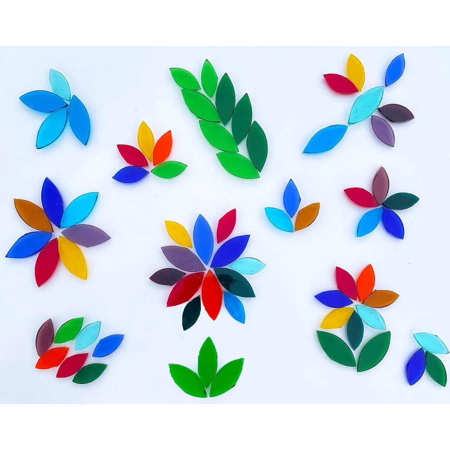 LITMIND 120 Piezas Pétalos de Vidrio Transparente para Mosaico