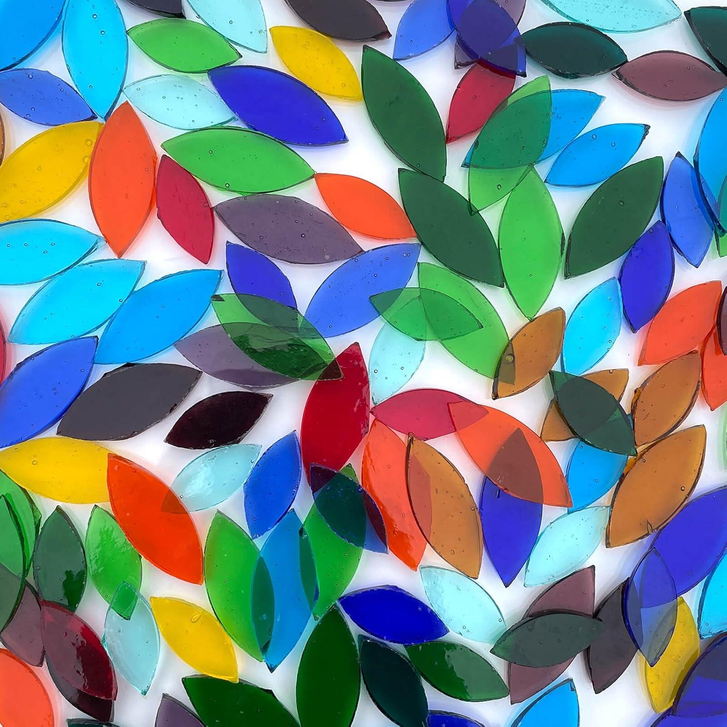 LITMIND 120 Piezas Pétalos de Vidrio Transparente para Mosaico