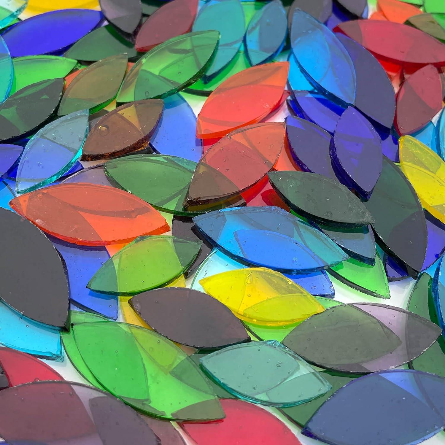 LITMIND 120 Piezas Pétalos de Vidrio Transparente para Mosaico