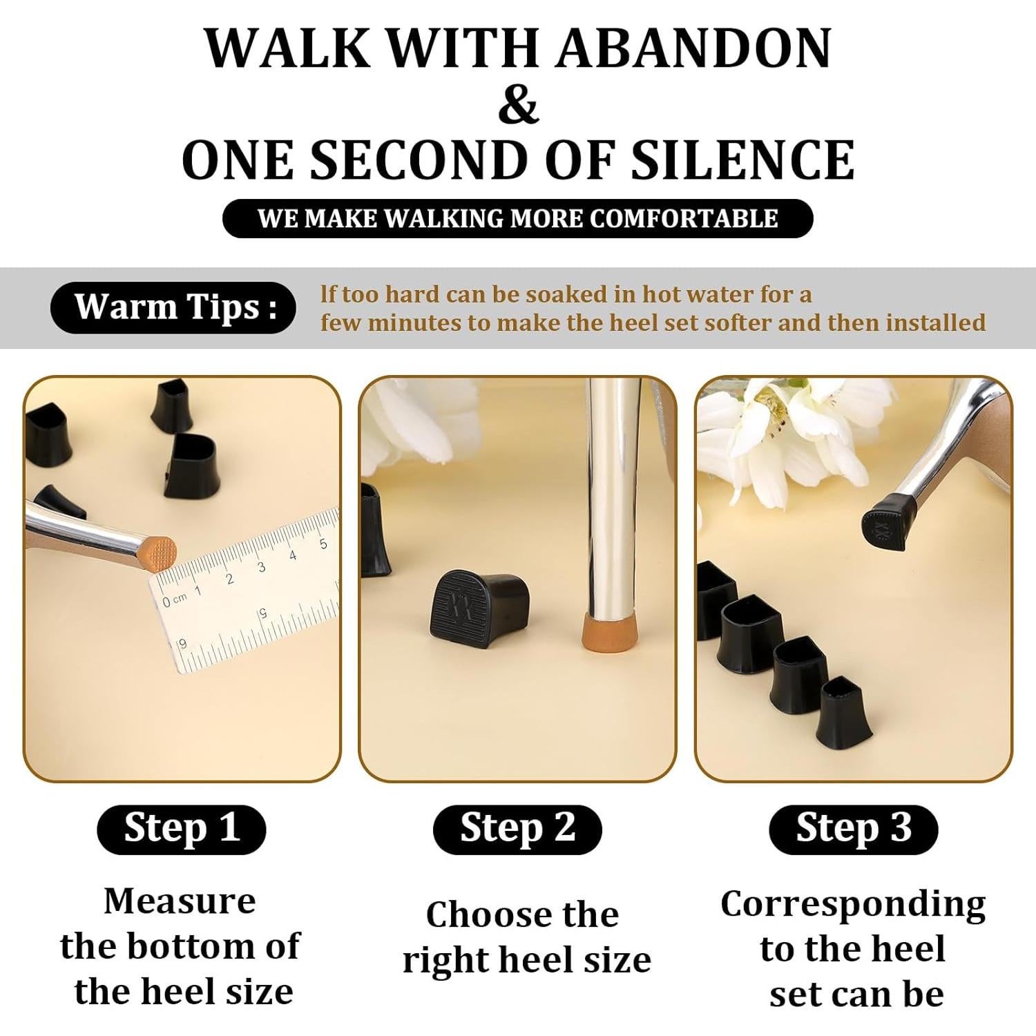 10 Pares de Protectores de Tacón Alto Josojoou - Antideslizantes