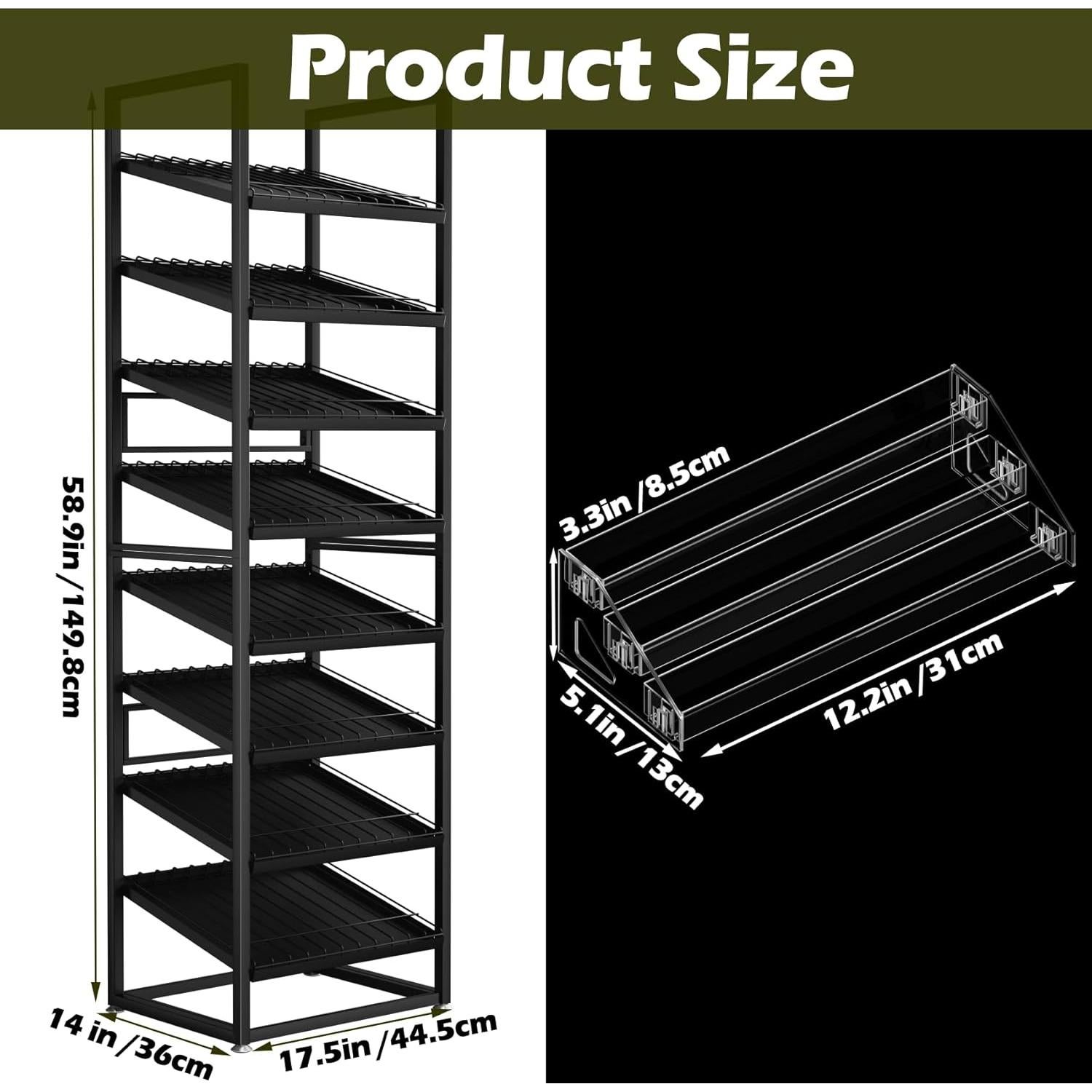 Soporte Organizador de Esmaltes de Uñas Lhysn 8 Niveles Metal