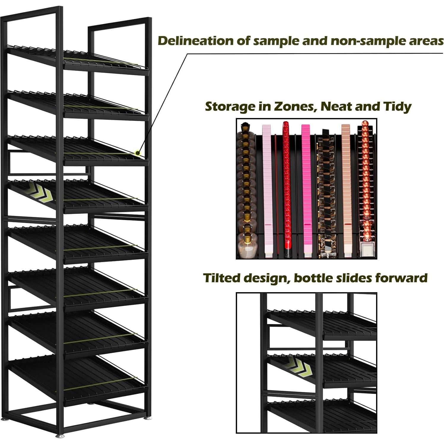 Soporte Organizador de Esmaltes de Uñas Lhysn 8 Niveles Metal