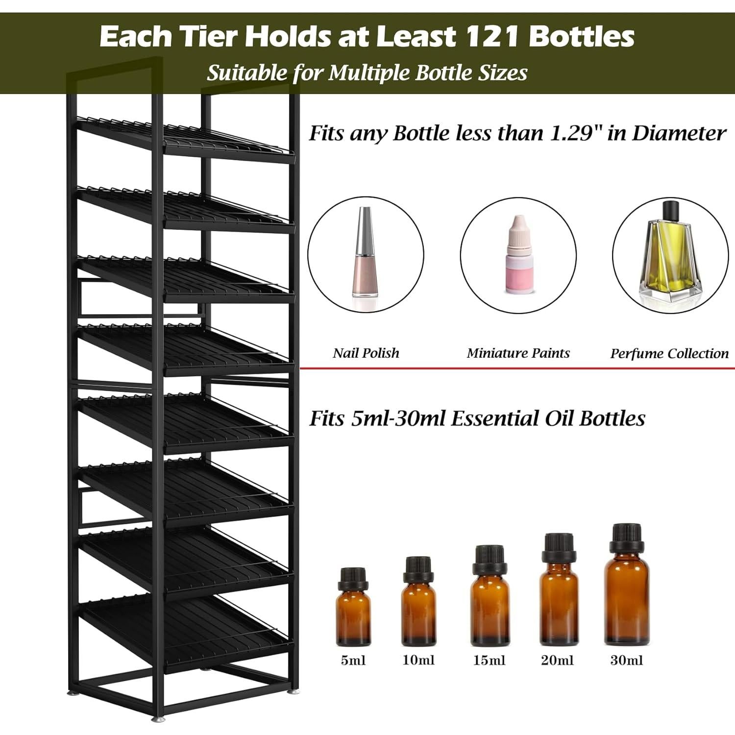 Soporte Organizador de Esmaltes de Uñas Lhysn 8 Niveles Metal