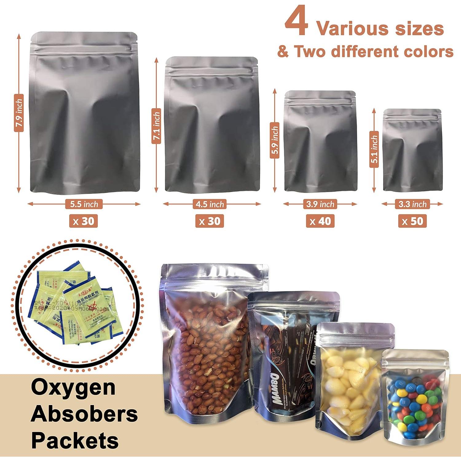 Bolsas Mylar Reutilizables AAS 150 Piezas 19L a Prueba de Olor