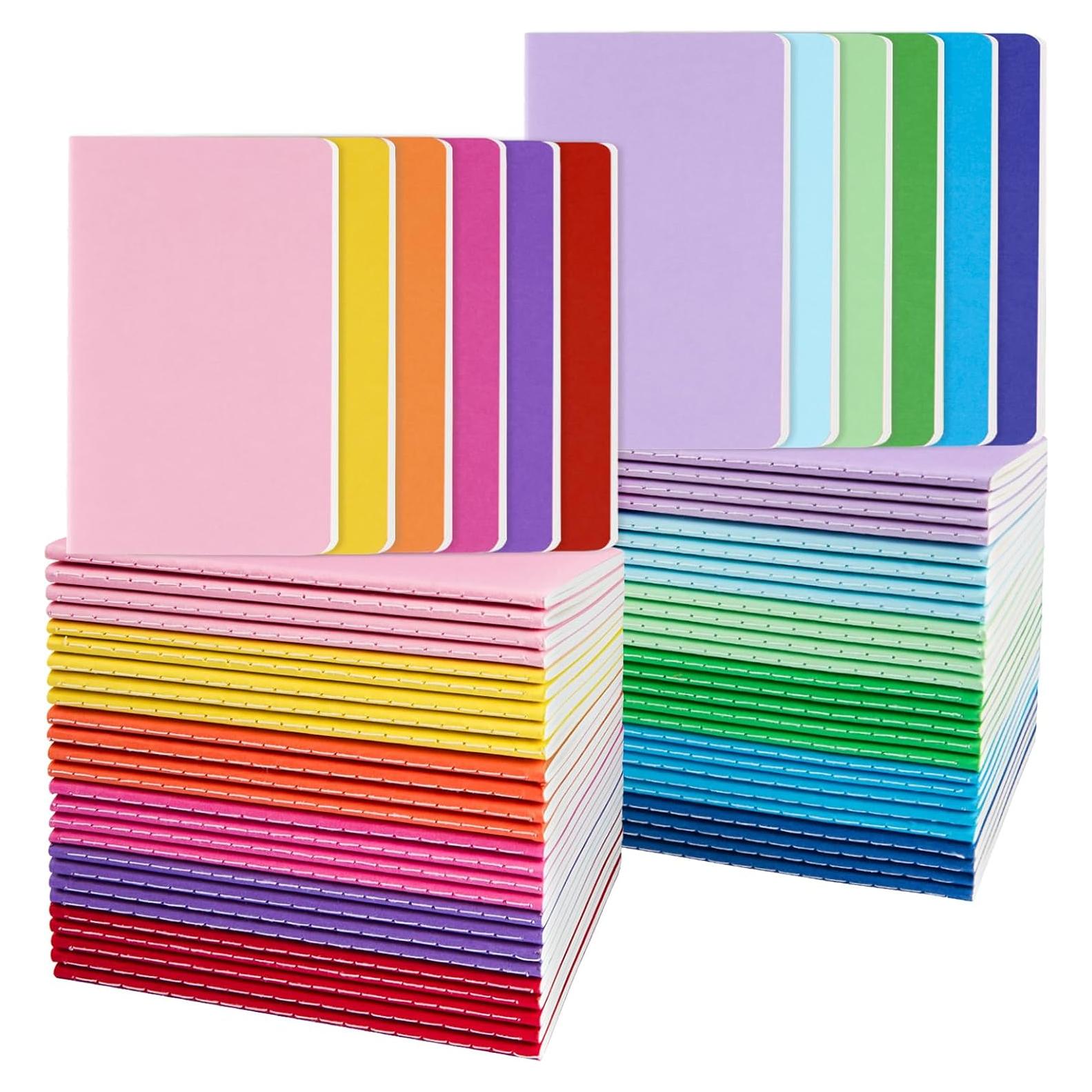 Set de 64 Mini Cuadernos Oucaru Rayados 8.9x14 cm 12 Colores