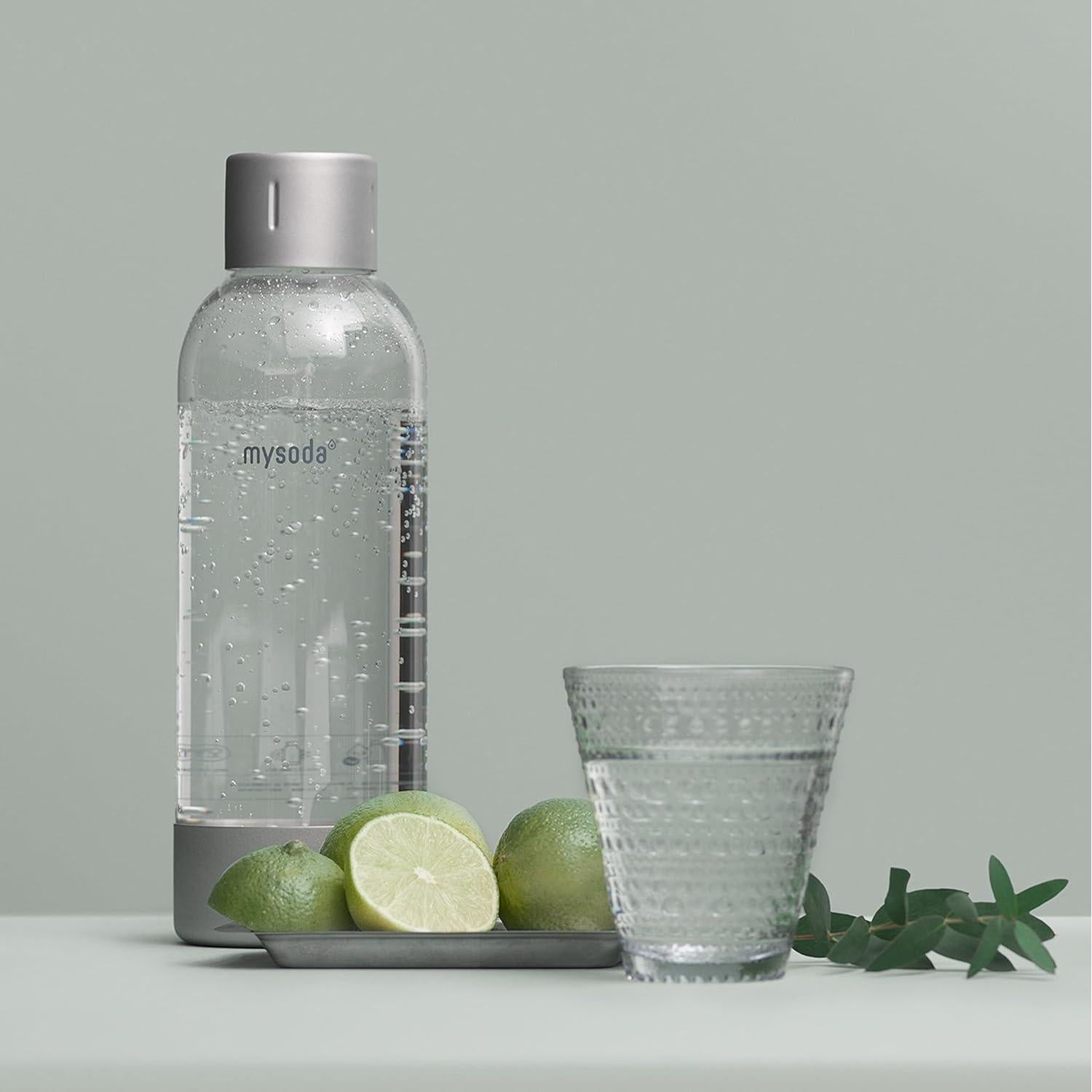 Botella de Carbonatación Mysoda 1L Plata - Reutilizable y BPA Free