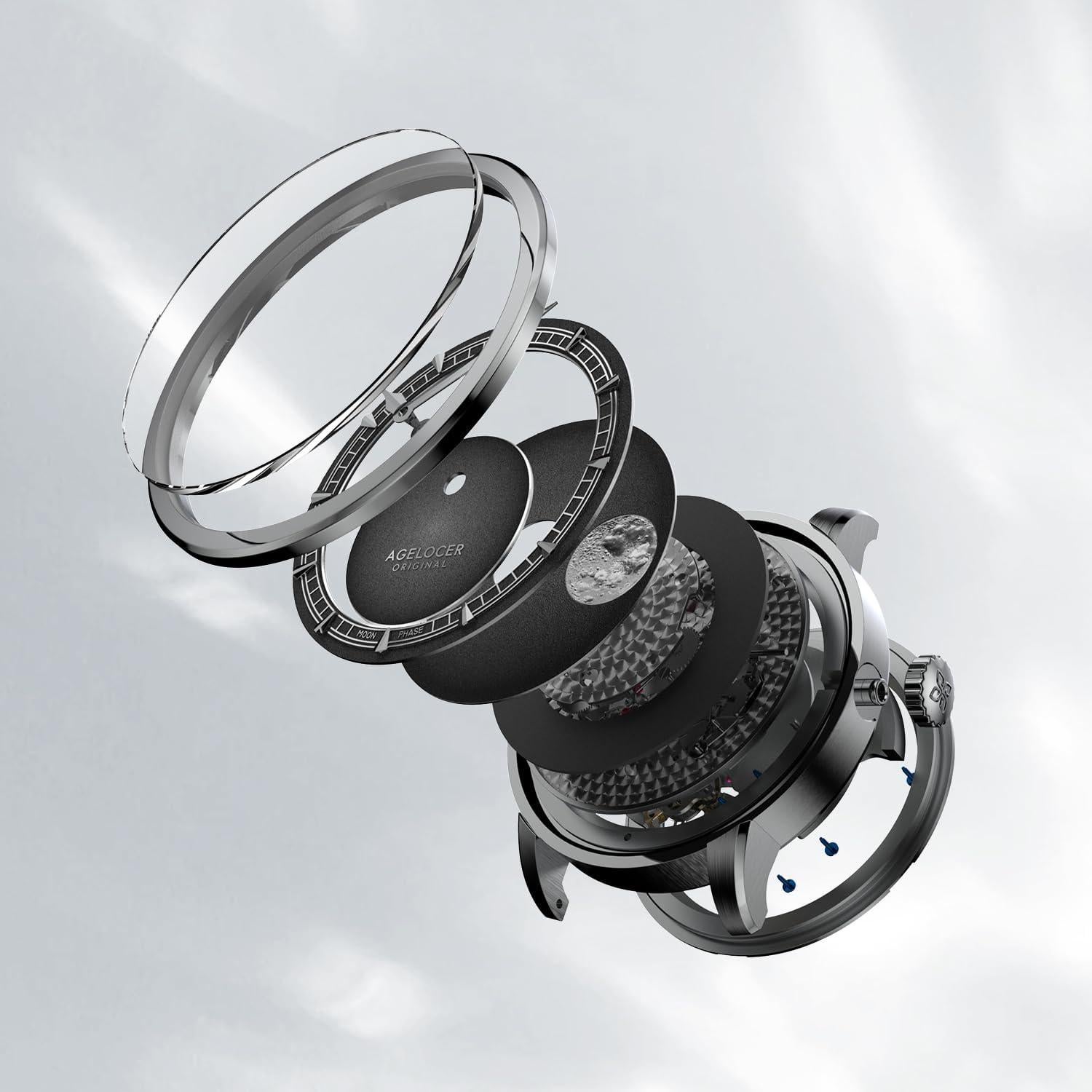 Reloj Mecánico AGELOCER 29.5 Días Fase Lunar Hombre