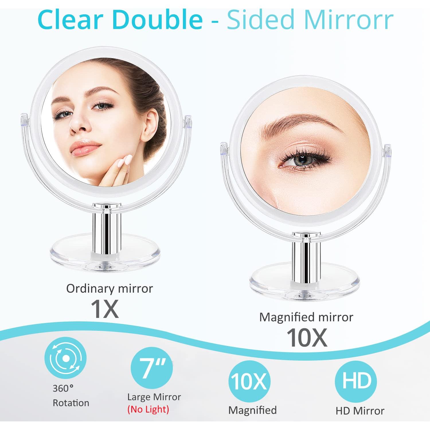 Espejo de Maquillaje Aumentado Fabuday 7" Doble Cara 1X 10X