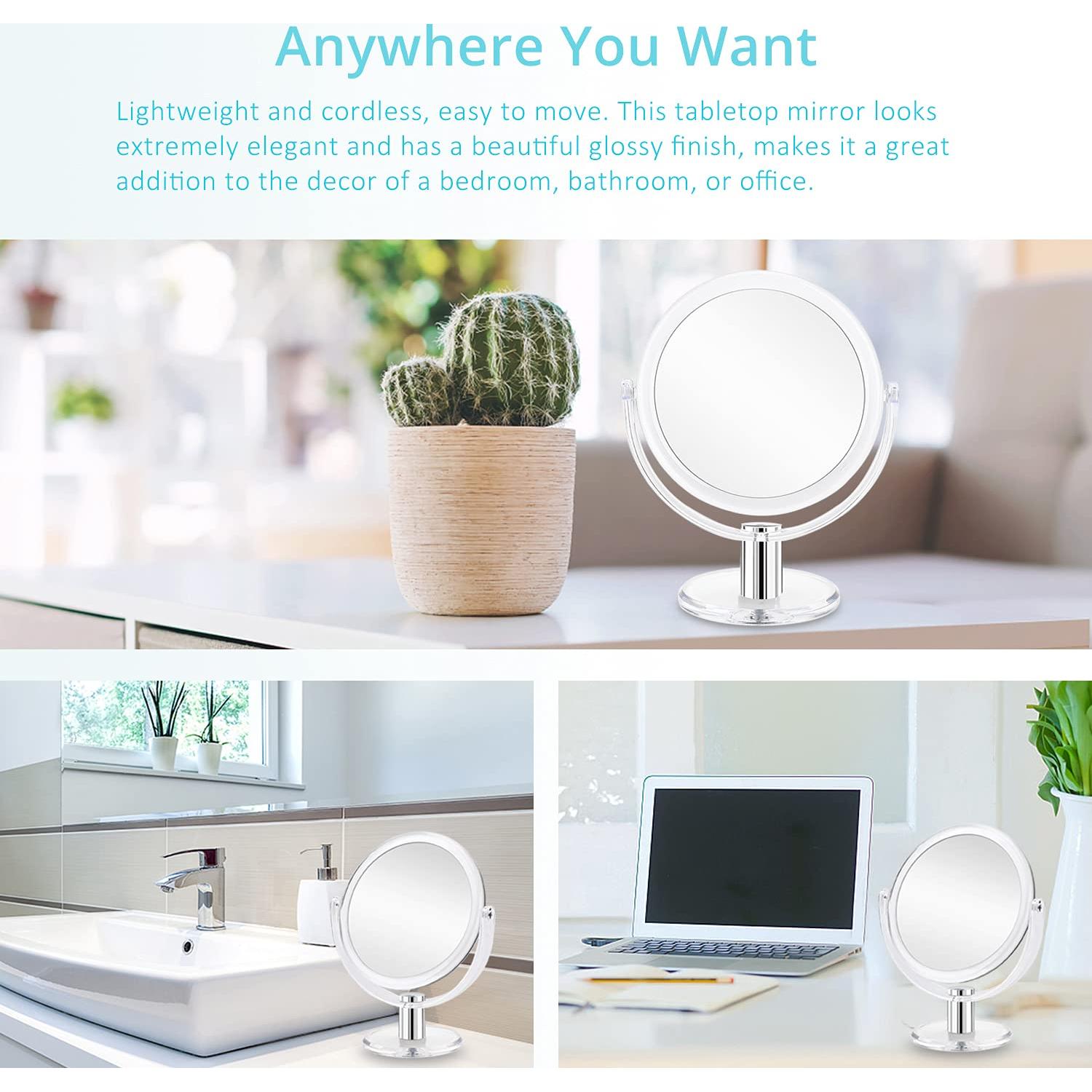 Espejo de Maquillaje Aumentado Fabuday 7" Doble Cara 1X 10X