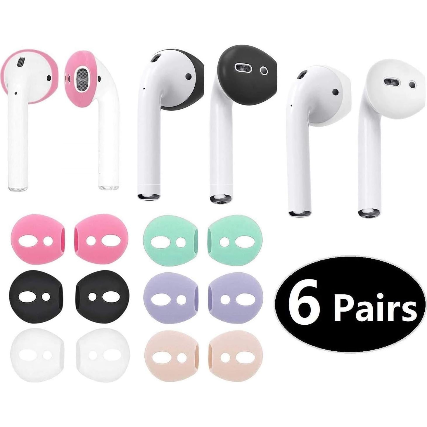 Puntas de Silicona Antideslizantes JNSA para AirPods 1 y 2 - 6 Pares
