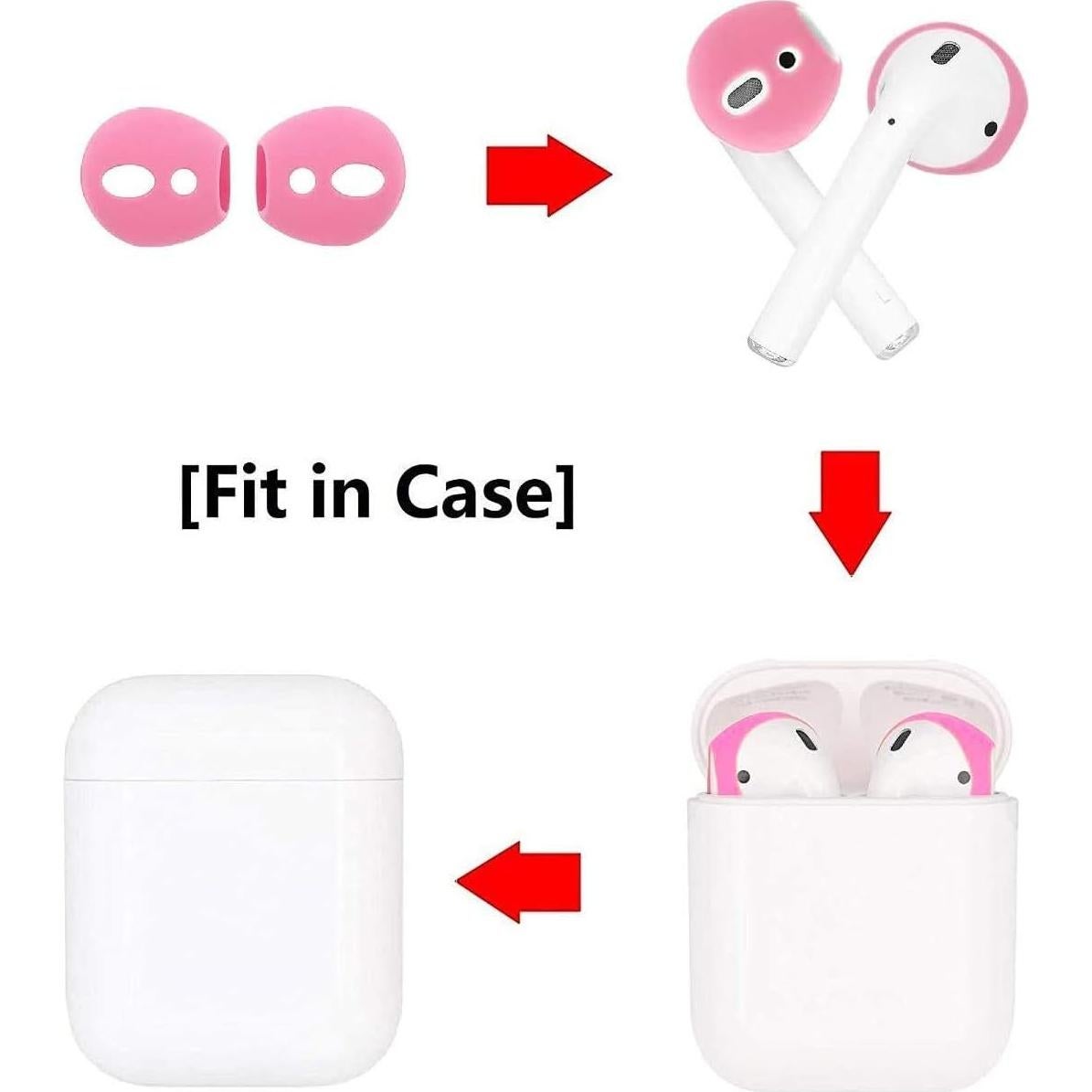 Puntas de Silicona Antideslizantes JNSA para AirPods 1 y 2 - 6 Pares