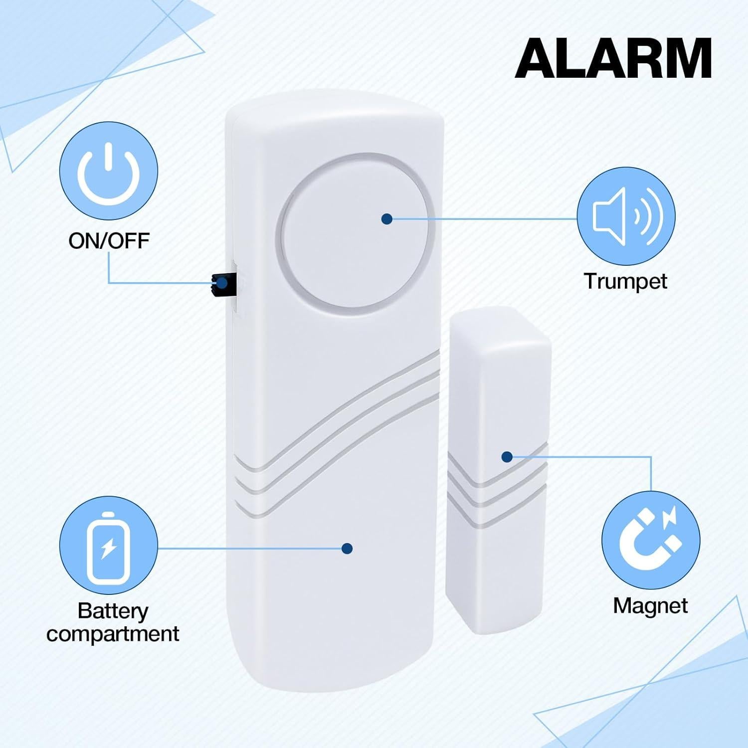 Alarma Inalámbrica de Puerta y Ventana FUNOJOY 90dB - Paquete de 20